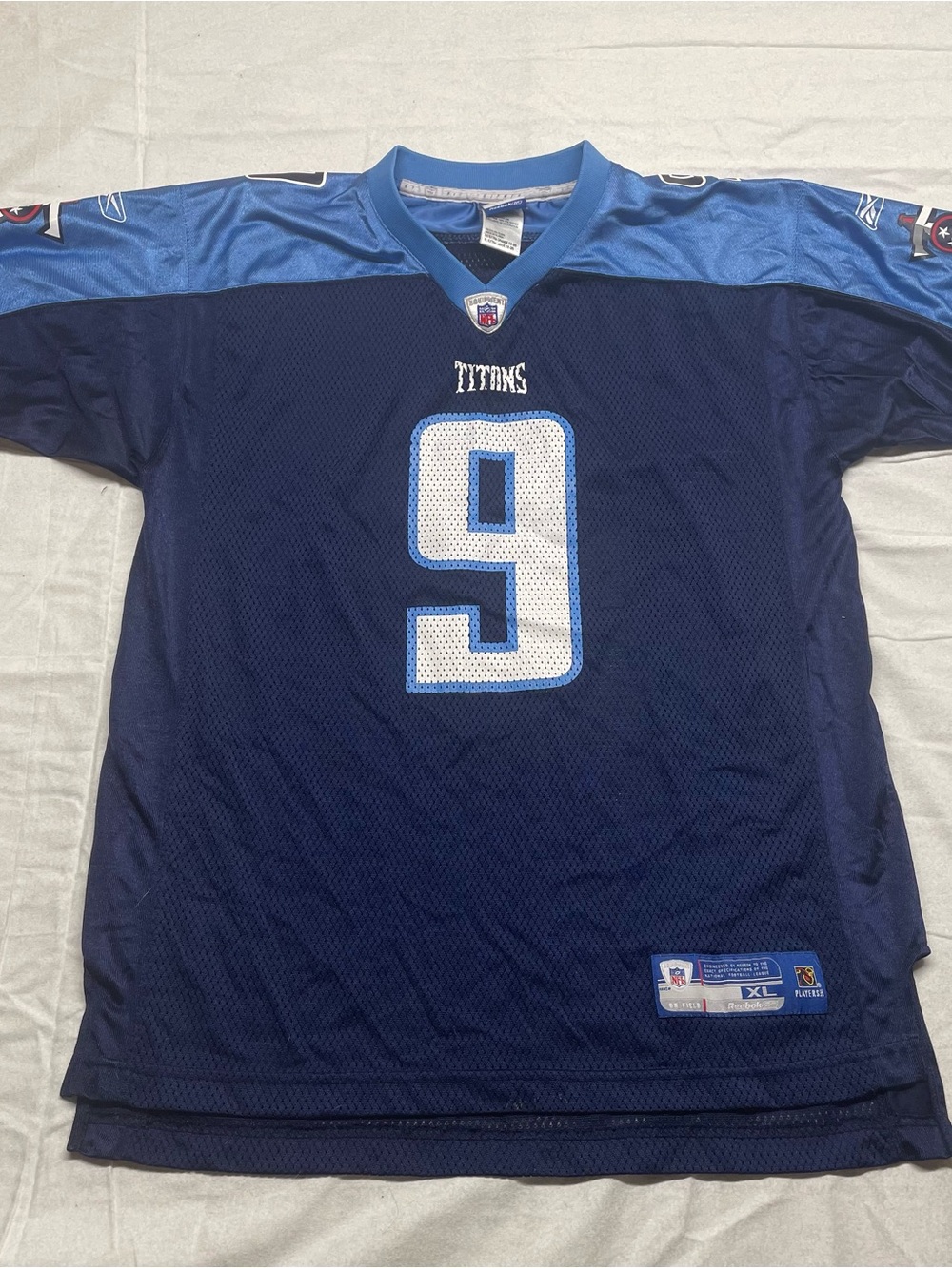 Steve McNair #9 Tennessee Titans jersey Reebok boys size XL blue